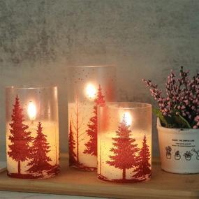 img 2 attached to DRomance Christmas Flameless Glass Candles: Remote Control Flickering Timer LED Candles with Realistic 3D Wick and Warm Light – Holiday Decor!