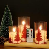 dromance christmas flameless glass candles: remote control flickering timer led candles with realistic 3d wick and warm light – holiday decor! логотип