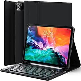 img 4 attached to 📚 Versatile Leather Folio Keyboard Case for iPad Pro 11-inch 2021 & Air 4th Gen - Detachable Keyboard and Smart Cover