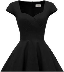img 1 attached to 💃 Stunning Hanpceirs Women's Cap Sleeve 1950s Retro Vintage Dress with Pocket - Perfect for Cocktail & Swing Events