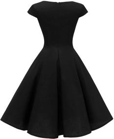 img 3 attached to 💃 Stunning Hanpceirs Women's Cap Sleeve 1950s Retro Vintage Dress with Pocket - Perfect for Cocktail & Swing Events