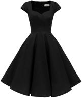 ⚡ превосходное платье hanpceirs с карманами, рукавами "кап", 1950-х годов винтажного стиля - идеально подходит для коктейлей и свинг-вечеринок. логотип