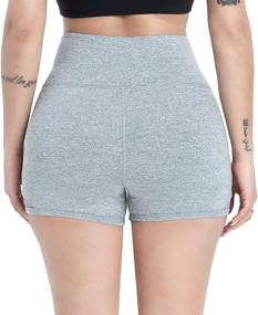 img 2 attached to 🩳 DIELUSA Women's High Waist Yoga Shorts: Ultimate Tummy Control for Workouts & Running