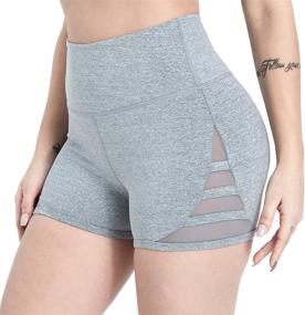 img 4 attached to 🩳 DIELUSA Women's High Waist Yoga Shorts: Ultimate Tummy Control for Workouts & Running