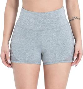 img 3 attached to 🩳 DIELUSA Women's High Waist Yoga Shorts: Ultimate Tummy Control for Workouts & Running