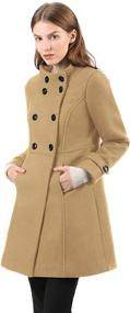 img 4 attached to 🧥 Allegra K Women's Stand Collar Double Breasted Winter Coat with Stylish Slant Pockets - Trendy Outwear