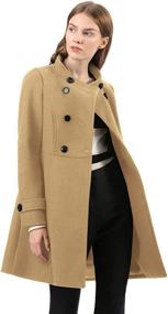 img 3 attached to 🧥 Allegra K Women's Stand Collar Double Breasted Winter Coat with Stylish Slant Pockets - Trendy Outwear