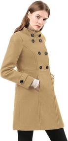 img 1 attached to 🧥 Allegra K Women's Stand Collar Double Breasted Winter Coat with Stylish Slant Pockets - Trendy Outwear