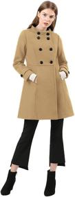 img 2 attached to 🧥 Allegra K Women's Stand Collar Double Breasted Winter Coat with Stylish Slant Pockets - Trendy Outwear