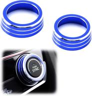 🚗 upgrade your honda civic's interior with ijdmtoy blue anodized aluminum ac climate control ring knob covers - compatible with 2016-21 10th gen logo