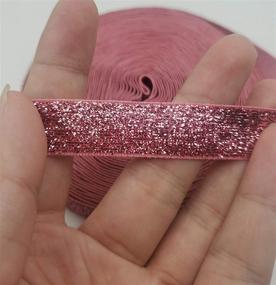 img 1 attached to 10 Pink Sparkling Glitter Velvet Ribbons - Perfect for Weddings, DIY Crafts, Metallic Glitter Strips for Stunning Bow Decoration (Size: 5/8in)