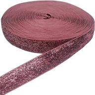 10 pink sparkling glitter velvet ribbons - perfect for weddings, diy crafts, metallic glitter strips for stunning bow decoration (size: 5/8in) logo