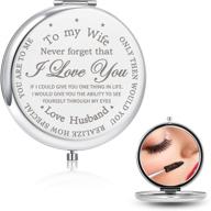 💑 blulu engraved compact mirror - perfect anniversary gift for wife from husband, romantic birthday & wedding presents, ideal for valentine's day and christmas логотип