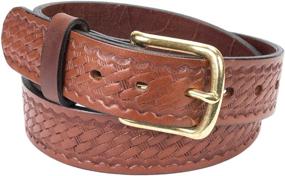 img 3 attached to Stylish Handmade Basketweave Bridle Leather Men's Accessories and Belts for the Modern Gentleman