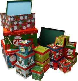 img 3 attached to 🎁 Festive Assorted Print Christmas Boxes: A Perfect Nesting Solution