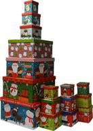 🎁 festive assorted print christmas boxes: a perfect nesting solution logo