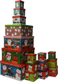 img 4 attached to 🎁 Festive Assorted Print Christmas Boxes: A Perfect Nesting Solution
