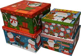 img 1 attached to 🎁 Festive Assorted Print Christmas Boxes: A Perfect Nesting Solution