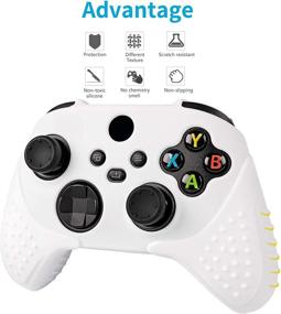 img 1 attached to 🎮 Chin FAI Silicone Skin Grip Cover for Xbox Series X Controller: Anti-Slip Protective Case with Bonus Thumb Grips (White)