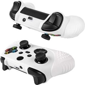 img 3 attached to 🎮 Chin FAI Silicone Skin Grip Cover for Xbox Series X Controller: Anti-Slip Protective Case with Bonus Thumb Grips (White)