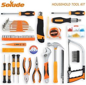 img 3 attached to SOLUDE Home Tool Kit - Essential 95-Piece Household Tool Set for Men and Women, with Plastic Tool Box Storage Case
