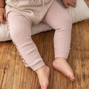 img 1 attached to 👶 Pack of 3 Baby Girls Ankle Cable Knit Leggings Pants - Kids Footless Tights Stocking