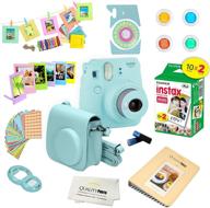 fujifilm instax mini 9 instant camera ice blue | film and accessories polaroid camera kit logo
