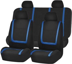 img 4 attached to FH Group FB032BLUE114 Blue Unique Flat Cloth Car Seat Cover (W