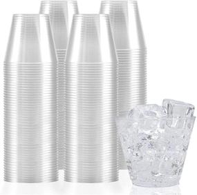 img 4 attached to 🥂 Stock Your Home 9 oz Hard Plastic Old Fashioned Tumblers 100 Pack - BPA Free & Recyclable - Shatterproof Cocktail Cups - Disposable & Reusable Tumblers for Champagne, Dessert, Food