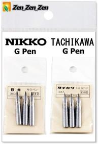 img 3 attached to 🖋️ Набор перьевых острий Nikko G Pen - 3 штуки + набор перьевых острий Tachikawa G Pen - 3 штуки с антикоррозийной бумагой: идеальный инструмент для каллиграфии.