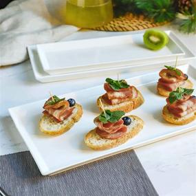 img 2 attached to 🍽️ Sweese Porcelain Rectangular Platters Serving: Elegant and Versatile Serving Solution