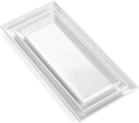 img 4 attached to 🍽️ Sweese Porcelain Rectangular Platters Serving: Elegant and Versatile Serving Solution