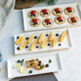 img 1 attached to 🍽️ Sweese Porcelain Rectangular Platters Serving: Elegant and Versatile Serving Solution