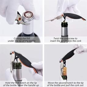 img 1 attached to 🍷 Heavy Duty Stainless Steel Waiters Corkscrew with Foil Cutter - Professional Wine Key for Restaurant Waiters, Sommeliers, and Bartenders - Perfect Father's Day Gift!