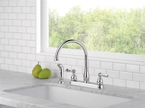 img 3 attached to 🚰 Delta Faucet Windemere 2-Handle Kitchen Sink Faucet - Chrome Finish with Side Sprayer (Model: 21996LF)