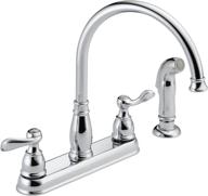 🚰 delta faucet windemere 2-handle kitchen sink faucet - chrome finish with side sprayer (model: 21996lf) логотип