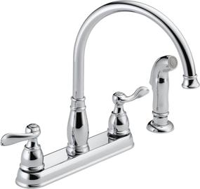 img 4 attached to 🚰 Delta Faucet Windemere 2-Handle Kitchen Sink Faucet - Chrome Finish with Side Sprayer (Model: 21996LF)