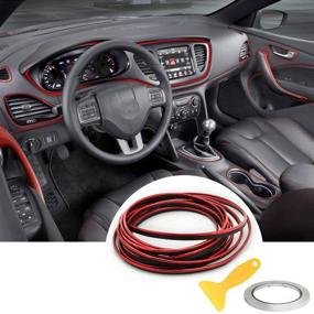 img 4 attached to 🚗 YY-LC Легко устанавливаемая съемная 3D DIY автомобильная стайлинг интерьер экстерьерные элементы декора отделки - полоса для отделки автомобиля, универсальный автомобильный аксессуар (16.4 фута, красный)
