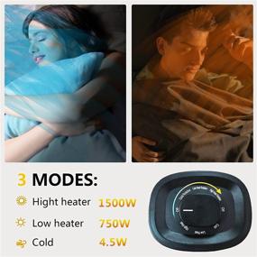 img 1 attached to 🔥 Efficient 1500W Electric Space Heater with Adjustable Thermostat and Overheat Protection - Portable & Fast Heating for Bedroom Use, with Carrying Handle