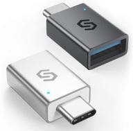 🔌 синкваер адаптер usb c к usb (2 шт.), адаптер usb type-c к usb 3.0 (женский), совместим с thunderbolt 3, для macbook air 2020/ macbook 12 дюймов / ipad pro 2020 и многого другого, серый+серебристый логотип