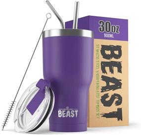 img 4 attached to 🟣 30oz Purple Stainless Steel Vacuum Insulated Tumbler - Double Wall Coffee Ice Cup Travel Flask by Greens Steel