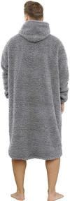 img 3 attached to 🧥 CozyGray Sherpa Wearable Blanket Oversized Hoodie Sweatshirt TV Blanket with Extended Sleeves and Convenient Pocket