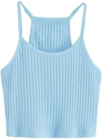 img 4 attached to Romwe Ribbed Camisole Sleeveless Racerback