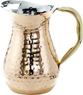 🍶 1.5 quart decorative copper water pitcher with ice guard logo