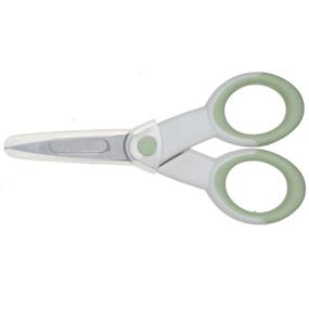 img 2 attached to 📏 ECR4Kids Precision Non-Stick Coated Scissors 5" - Ultra-Grip, Extra Sharp Pointed Tip - Sewing and Crafting, Pastel Green - with Sheath