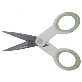 img 1 attached to 📏 ECR4Kids Precision Non-Stick Coated Scissors 5" - Ultra-Grip, Extra Sharp Pointed Tip - Sewing and Crafting, Pastel Green - with Sheath