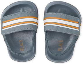 img 1 attached to The Children's Place Unisex-Child Stripe Slides Slipper: Stylish Comfort for Kids