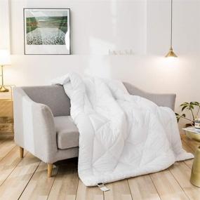 img 4 attached to 🛏️ White Cozynight Down Alternative Comforter - Twin 68x86 inches - Breathable Duvet Insert with Corner Tabs - Reversible Comforter with Diamond Stitching