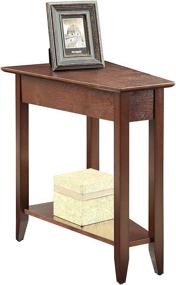 img 2 attached to 🏞️ Espresso American Heritage Wedge End Table by Convenience Concepts