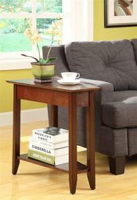 img 1 attached to 🏞️ Espresso American Heritage Wedge End Table by Convenience Concepts